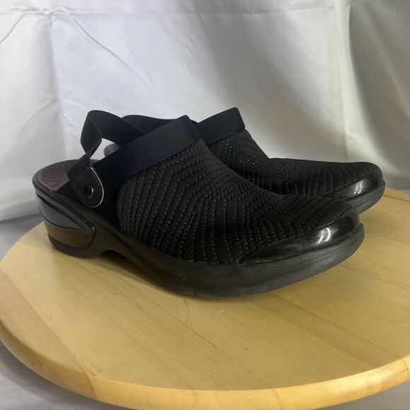 Bzees Shoes Womens 9M Kitty Slingback Clogs Black Round Toe Comfort Wedge - Picture 9 of 13